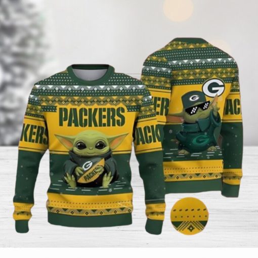 Nfl Football Green Bay Packers Baby Yoda Ugly Christmas Sweaters