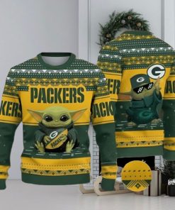 Nfl Football Green Bay Packers Baby Yoda Ugly Christmas Sweaters