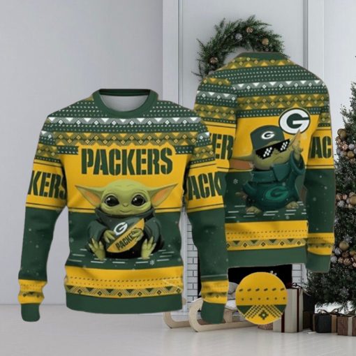 Nfl Football Green Bay Packers Baby Yoda Ugly Christmas Sweaters