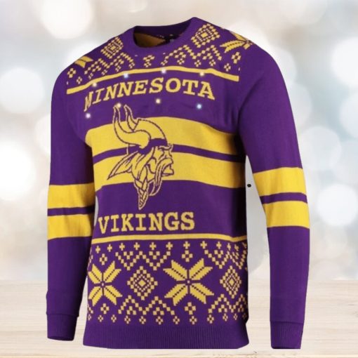 Nfl Minnesota Vikings Huge Logo Snowflake Ugly Christmas Sweaters