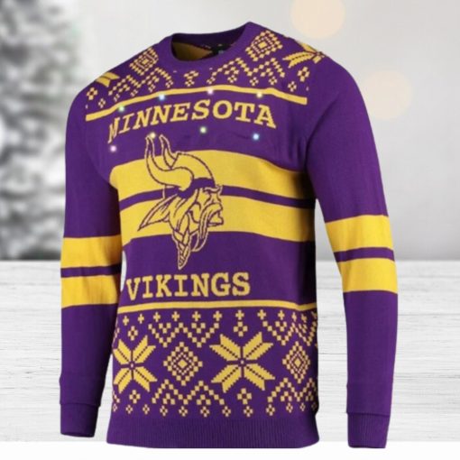 Nfl Minnesota Vikings Huge Logo Snowflake Ugly Christmas Sweaters