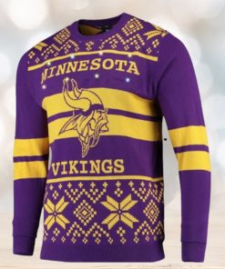 Nfl Minnesota Vikings Huge Logo Snowflake Ugly Christmas Sweaters