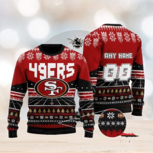 Nfl San Francisco 49Ers Custom Name And Number Personalized Ugly Christmas Sweaters