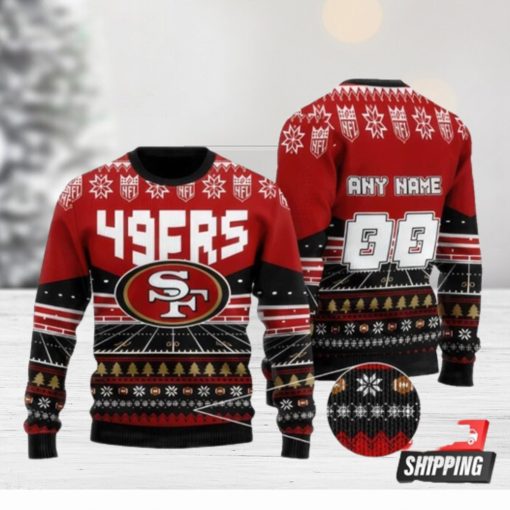 Nfl San Francisco 49Ers Custom Name And Number Personalized Ugly Christmas Sweaters