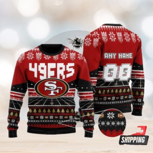 Nfl San Francisco 49Ers Custom Name And Number Personalized Ugly Christmas Sweaters