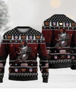 Nfl Washington Commanders Christmas Jack Skeleton Ugly Christmas Sweaters