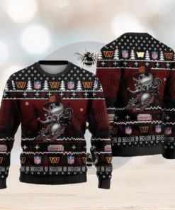 Nfl Washington Commanders Christmas Jack Skeleton Ugly Christmas Sweaters