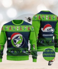 Nfl seattle seahawks greatful dead green color ugly christmas Sweaters