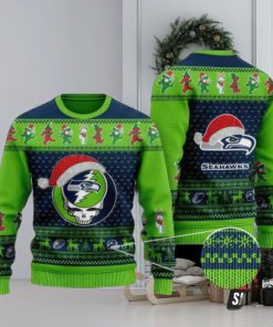 Nfl seattle seahawks greatful dead green color ugly christmas Sweaters