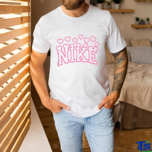 Nike Logo Pink Heart Valentine shirt
