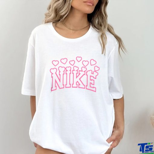 Nike Logo Pink Heart Valentine shirt