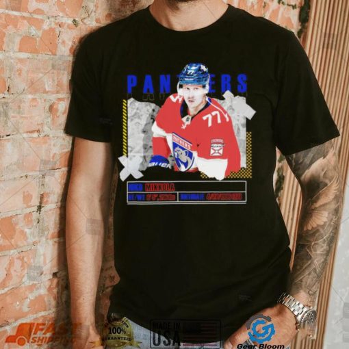 Niko Mikkola number 77 Florida Panthers ice hockey player pose paper gift shirt