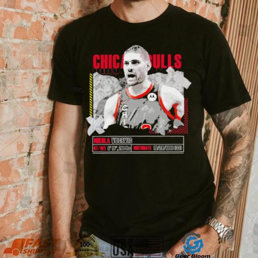 Nikola Vucevic number 9 Chicago Bulls basketball player pose paper gift shirt