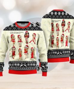 Nine Sweet Santa Ladies Dancing Christmas Unisex Ugly Sweater