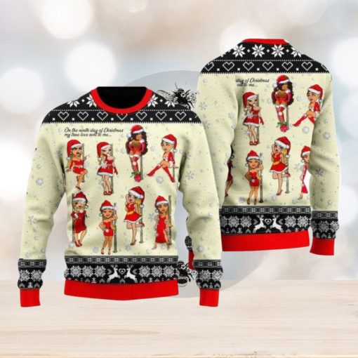 Nine Sweet Santa Ladies Dancing Ugly Christmas Sweater Funny Gift For Men And Women Family Holidays