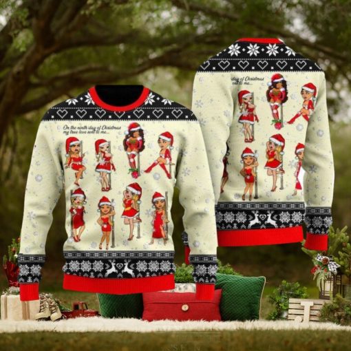 Nine Sweet Santa Ladies Dancing Ugly Christmas Sweater Funny Gift For Men And Women Family Holidays