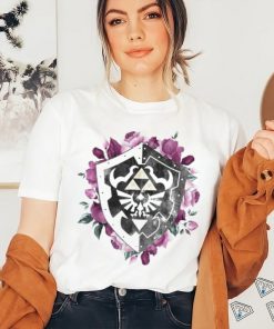 Nintendo Legend Of Zelda Tri Force Floral Shield Shirt