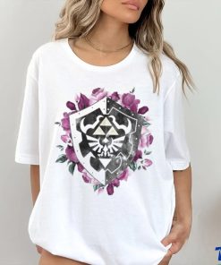 Nintendo Legend Of Zelda Tri Force Floral Shield Shirt