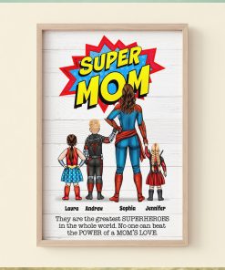 No One Can Beat Super Mom's Love, Personalized Canvas Poster