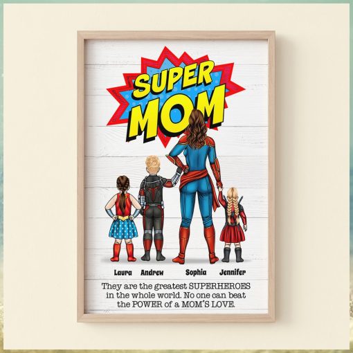 No One Can Beat Super Mom’s Love, Personalized Canvas Poster