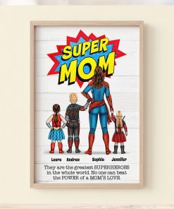 No One Can Beat Super Mom's Love, Personalized Canvas Poster