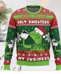 None Of My Business Kermit The Frog Ugly Christmas Sweater