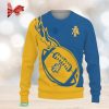 Seattle Seahawks Logo Skull Candy Cane Navy Knitted Christmas 3D Sweater