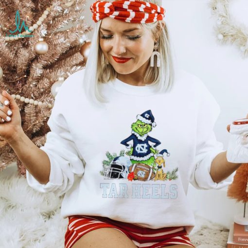 North Carolina Tar Heels Grinch and Max dog funny Christmas shirt