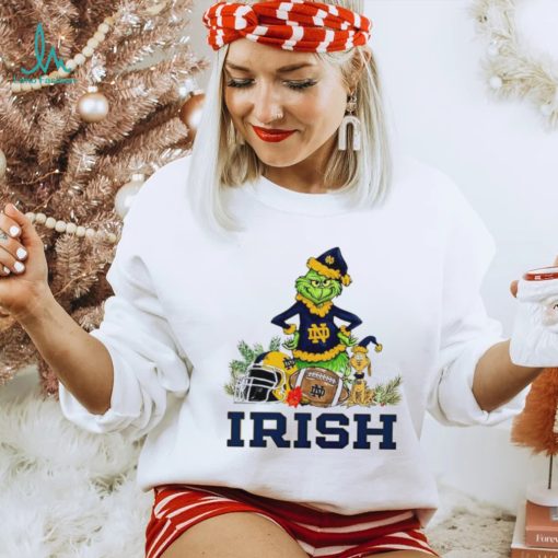 Notre Dame Fighting Irish Grinch and Max dog funny Christmas shirt