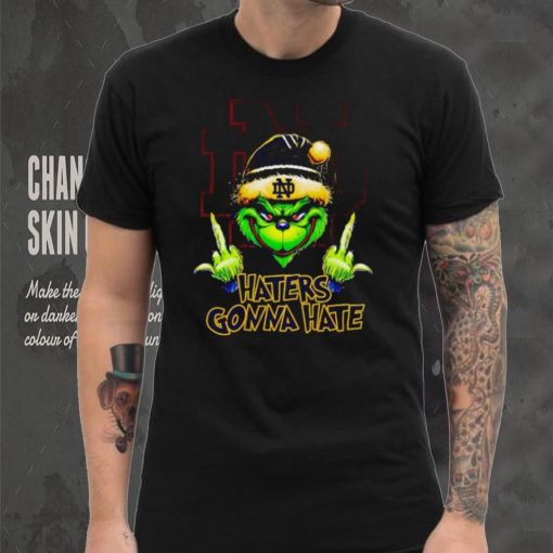 Notre Dame Fighting Irish Grinch middle finger haters gonna hate shirt mens t shirt