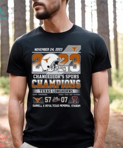 November 24, 2023 Chancellor’s Spurs Champions Texas Longhorns 57 – 07 Texas Tech Red Raiders Darrell K Royal Texas Memorial Stadium T Shirt, hoodie, sweater, long sleeve and tank top November 24, 2023 Chancellor’s Spurs Champions Texas Longhorns 57 – 07 Texas Tech Red Raiders Darrell K Royal Texas Memorial Stadium T Shirt