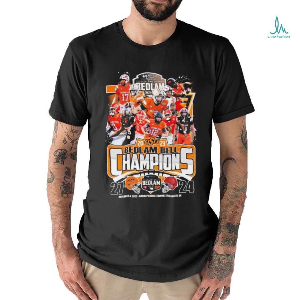 OSU Cowboys Team 2023 Bedlam Bell Champions 27 24 Shirt OSU Cowboys Team 2023 Bedlam Bell Champions 27 24 Shirt