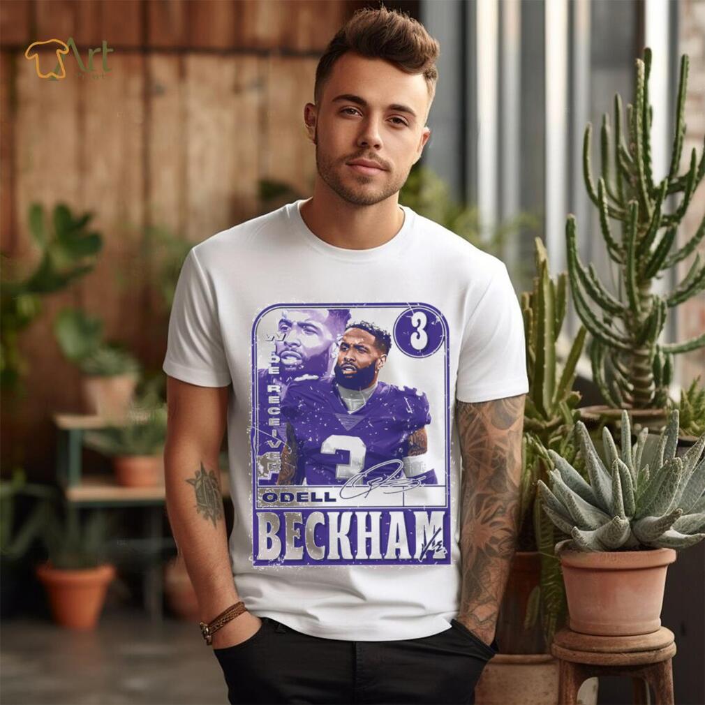 Odell Beckham Jr. number 3 Baltimore Ravens football player wide receiver signature card shirt Odell Beckham Jr. number 3 Baltimore Ravens football player wide receiver signature card shirt