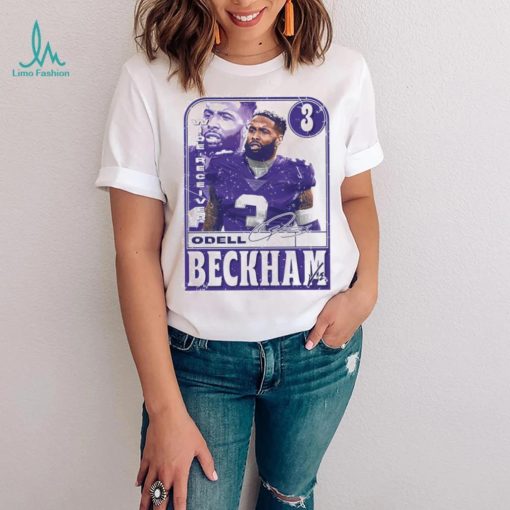 Odell Beckham Jr. number 3 Baltimore Ravens football player wide receiver signature card shirt