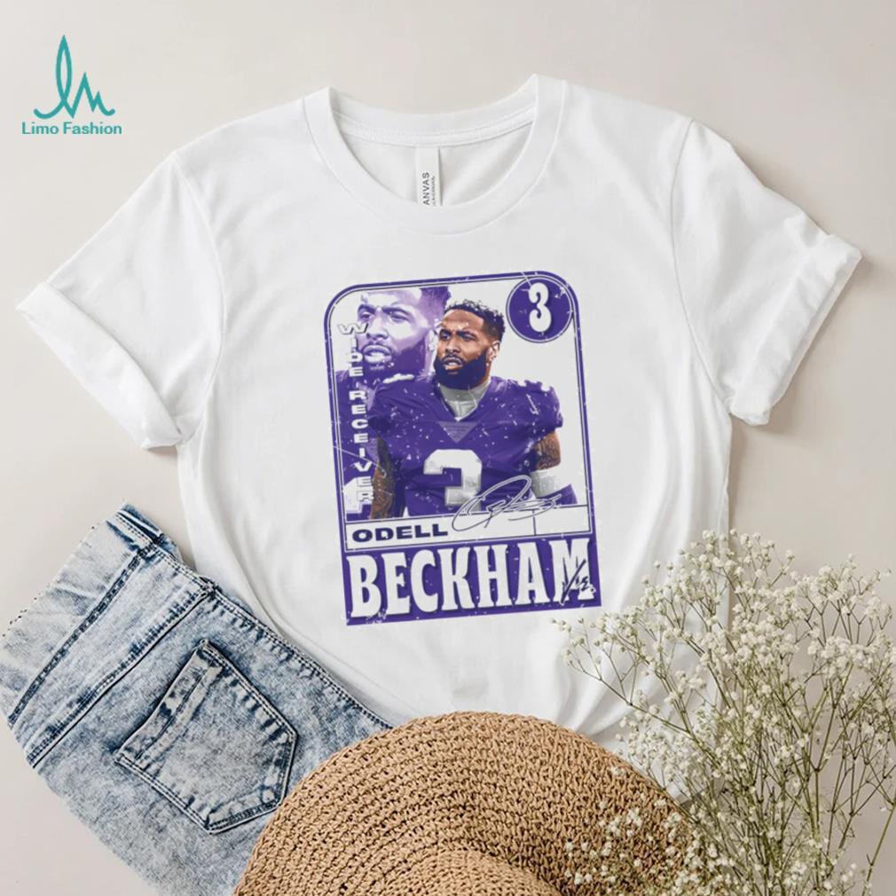 Odell Beckham Jr. number 3 Baltimore Ravens football player wide receiver signature card shirt Odell Beckham Jr. number 3 Baltimore Ravens football player wide receiver signature card shirt