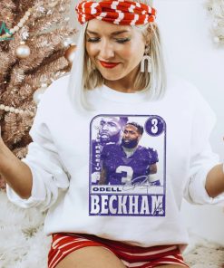 Odell Beckham Jr. number 3 Baltimore Ravens football player wide receiver signature card shirt