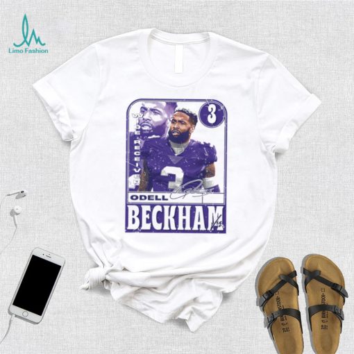 Odell Beckham Jr. number 3 Baltimore Ravens football player wide receiver signature card shirt