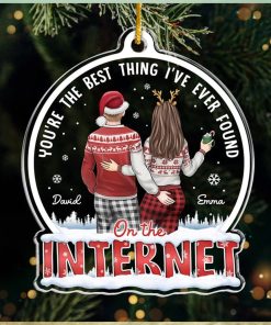 Of All The Weird Things   Couple Personalized Custom Ornament   Acrylic Snow Globe Shaped   Christmas Gift For Husband Wife, Anniversary