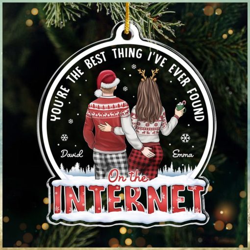 Of All The Weird Things   Couple Personalized Custom Ornament   Acrylic Snow Globe Shaped   Christmas Gift For Husband Wife, Anniversary