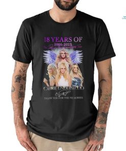 Official 18 Years Of 2005 – 2023 Denim Rhinestones Tour Carrie Underwood Thank You For The Memories T Shirt
