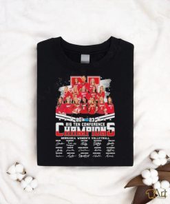 Official 2023 Big Ten Conference Champions Nebraska Women’s Volleyball Signatures Shirt