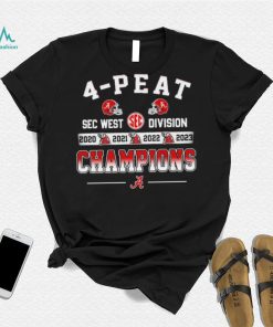 Official 4 Peat SEC West Division Champions Alabama Crimson Tide Shirt