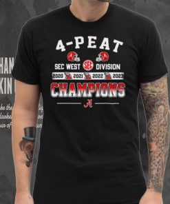 Official 4 Peat SEC West Division Champions Alabama Crimson Tide Shirt