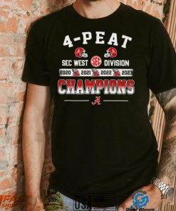 Official 4 Peat SEC West Division Champions Alabama Crimson Tide Shirt