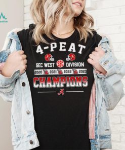 Official 4 Peat SEC West Division Champions Alabama Crimson Tide Shirt