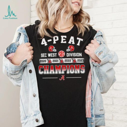 Official 4 Peat SEC West Division Champions Alabama Crimson Tide Shirt