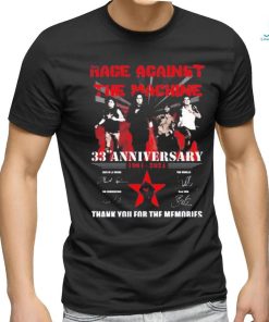 Official Age Against The Machine 33rd Anniversaru 1991 – 2024 Thank You For The Memories T Shirt