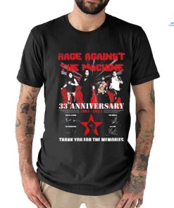 Official Age Against The Machine 33rd Anniversaru 1991 – 2024 Thank You For The Memories T Shirt