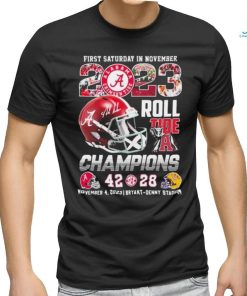 Official Alabama Crimson Tide First Saturday In November 2023 Roll Tide Champions Score Shirt