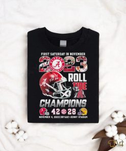 Official Alabama Crimson Tide First Saturday In November 2023 Roll Tide Champions Score Shirt, hoodie, sweater, long sleeve and tank top Official Alabama Crimson Tide First Saturday In November 2023 Roll Tide Champions Score Shirt